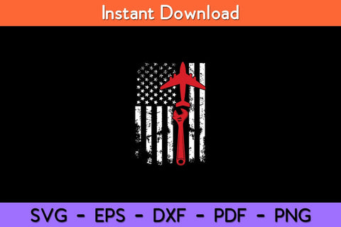 American Flag Airplane Mechanic Aviation Technician Svg Design SVG artprintfile 