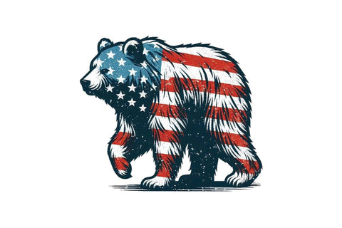 American Flag Bear 4th Of July Clipart Bundle Printable File Sublimation Creativedesigntee 