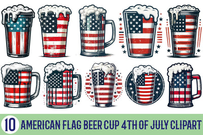 American Flag Beer Cup 4th Of July Clipart Bundle Printable File Sublimation Creativedesigntee 