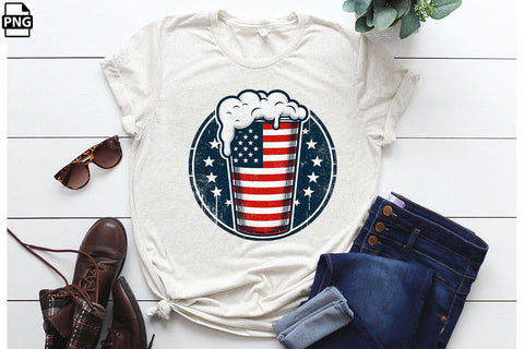 American Flag Beer Cup 4th Of July Clipart Bundle Printable File Sublimation Creativedesigntee 