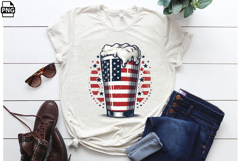 American Flag Beer Cup 4th Of July Clipart Bundle Printable File Sublimation Creativedesigntee 