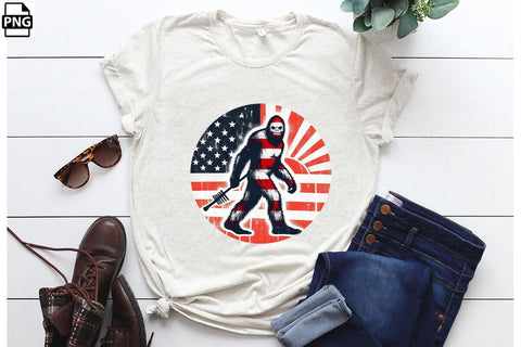 American Flag Bigfoot 4th Of July Clipart Bundle Printable File Sublimation Creativedesigntee 