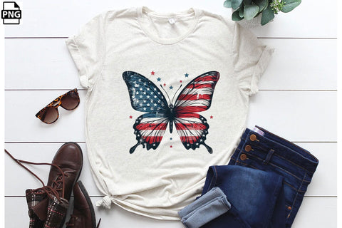 American Flag Butterfly 4th Of July Clipart Bundle Printable File Sublimation Creativedesigntee 