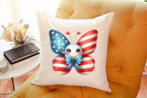 American Flag Butterfly Clipart Bundle Sublimation designartist 