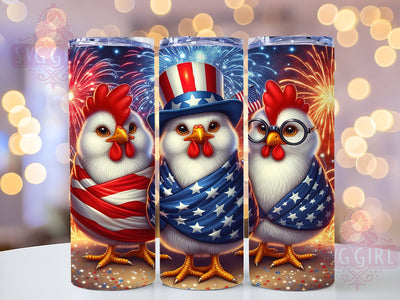 American Flag Chicken 20oz Tumbler Wrap Sublimation Design, Straight Tapered Tumbler Wrap, 4th Of July Tumbler Png, Instant Digital Download Sublimation SvggirlplusArt 