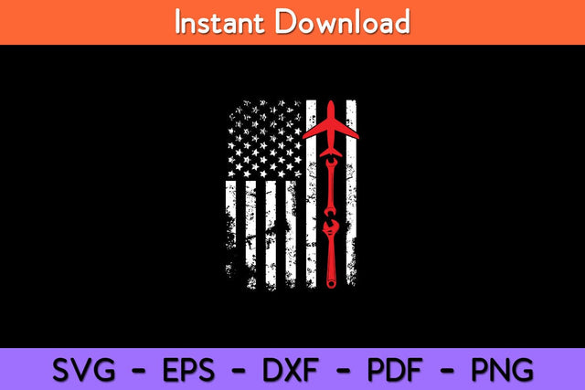 American Flag Cool Aircraft Mechanic Aircraft Technician Svg Design SVG artprintfile 