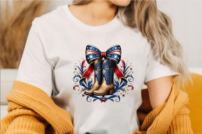 American Flag Cowboy Boots Clipart Sublimation SVGArt 