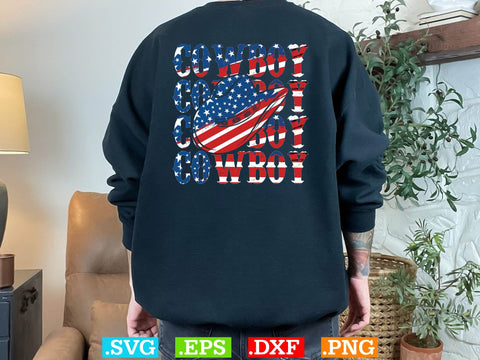 American Flag Cowboy T-shirt Design,Desert Cowboys Svg, Western Svg, Cowgirl Svg, Cowboy Ranch silhouette, Desert Cactus Svg SVG Creativeart88 