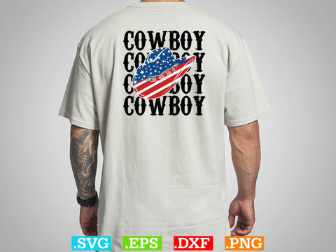 American Flag Cowboy T-shirt Design,Desert Cowboys Svg, Western Svg, Cowgirl Svg, Cowboy Ranch silhouette, Desert Cactus Svg SVG Creativeart88 