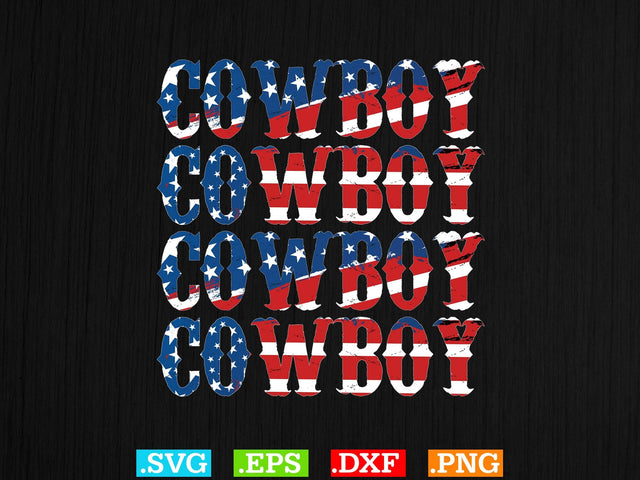 American Flag Cowboy T-shirt Design,Desert Cowboys Svg, Western Svg, Cowgirl Svg, Cowboy Ranch silhouette, Desert Cactus Svg SVG Creativeart88 