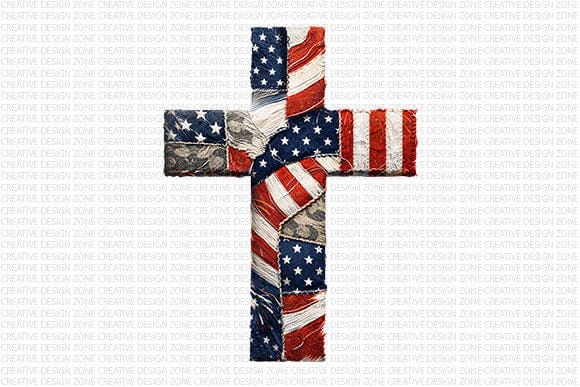 American Flag Cross PNG | Christian Patriotic Sublimation Design SVG BillahCrafts 