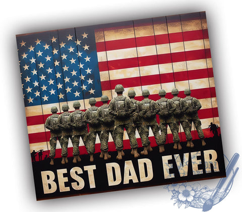 American Flag Dad 20oz Skinny Tumbler, Best Dad Ever Tumbler Png, Straight & Tapered Tumbler Wrap, Instant Digital Download Sublimation ToriDesigns 