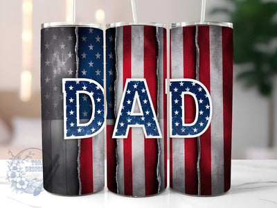 American Flag Dad 20oz Skinny Tumbler, Fathers Day Tumbler Png, Straight & Tapered Tumbler Wrap, Instant Digital Download Sublimation ToriDesigns 