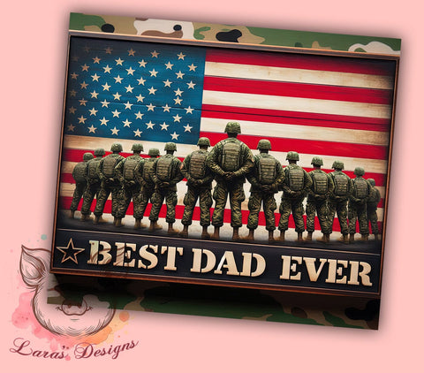 American Flag Dad 20oz Tumbler Png, Straight & Tapered Tumbler Png, Best Dad Ever Tumbler Png, Digital Download PNG Sublimation Lara' s Designs 