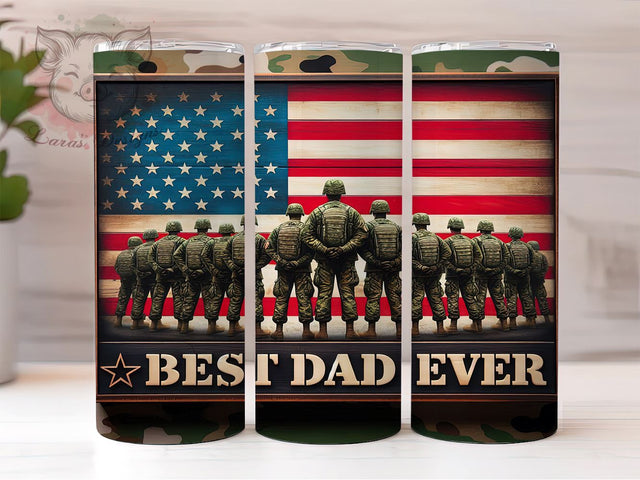 American Flag Dad 20oz Tumbler Png, Straight & Tapered Tumbler Png, Best Dad Ever Tumbler Png, Digital Download PNG Sublimation Lara' s Designs 