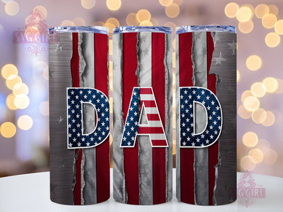 American Flag Dad 20oz Tumbler Wrap Sublimation Design, Straight Tapered Tumbler Wrap, Fathers Day Tumbler Png, Instant Digital Download Sublimation SvggirlplusArt 