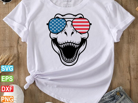 American Flag Dinosaur SVG PNG, 4th of July SVG Creativeart88 