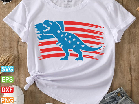 American Flag Dinosaur SVG PNG, 4th of July SVG Creativeart88 