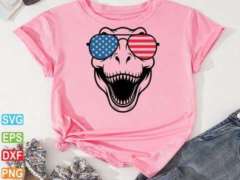 American Flag Dinosaur SVG PNG, 4th of July SVG Creativeart88 