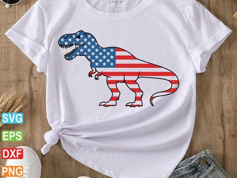 American Flag Dinosaur SVG PNG, 4th of July SVG Creativeart88 