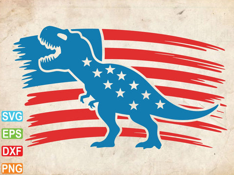 American Flag Dinosaur SVG PNG, 4th of July SVG Creativeart88 