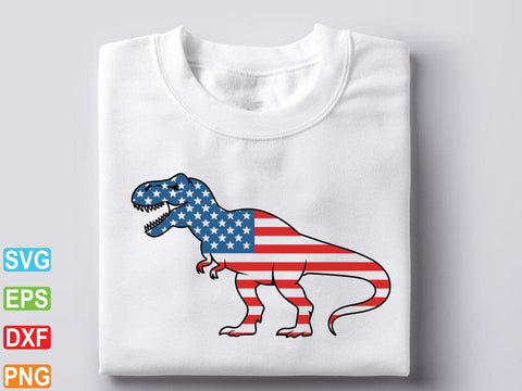American Flag Dinosaur SVG PNG, 4th of July SVG Creativeart88 