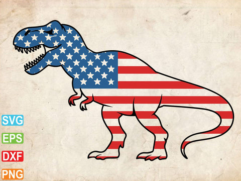 American Flag Dinosaur SVG PNG, 4th of July SVG Creativeart88 