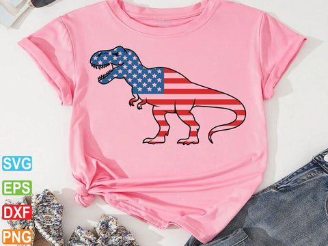 American Flag Dinosaur SVG PNG, 4th of July SVG Creativeart88 