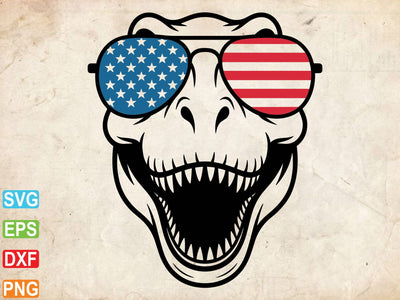 American Flag Dinosaur SVG PNG, 4th of July SVG Creativeart88 