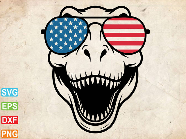 American Flag Dinosaur SVG PNG, 4th of July SVG Creativeart88 