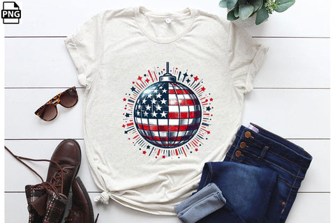 American Flag Disco Ball 4th Of July Clipart Bundle Printable File Sublimation Creativedesigntee 