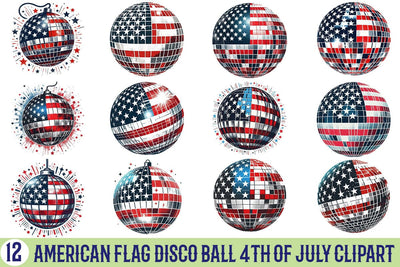 American Flag Disco Ball 4th Of July Clipart Bundle Printable File Sublimation Creativedesigntee 