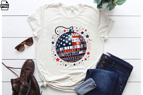 American Flag Disco Ball 4th Of July Clipart Bundle Printable File Sublimation Creativedesigntee 