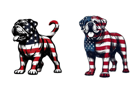 American Flag Dog 4th Of July Clipart Bundle Printable File Sublimation Creativedesigntee 