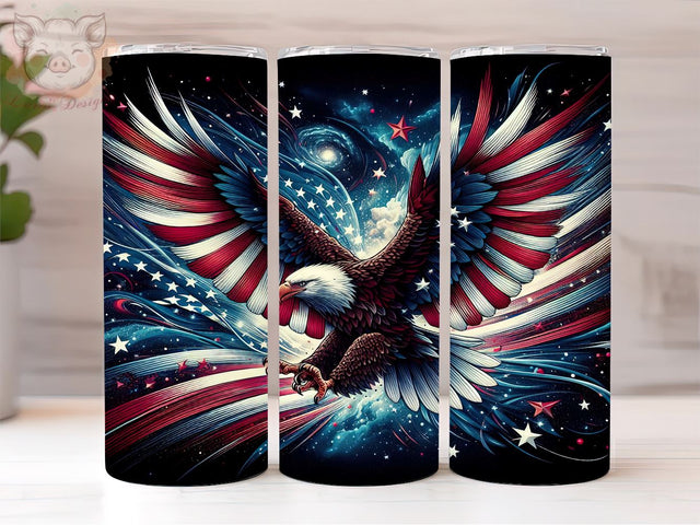 American Flag Eagle 20oz Tumbler Png, Straight & Tapered Tumbler Png, 4th July Day Tumbler Png, Digital Download PNG Sublimation Lara' s Designs 
