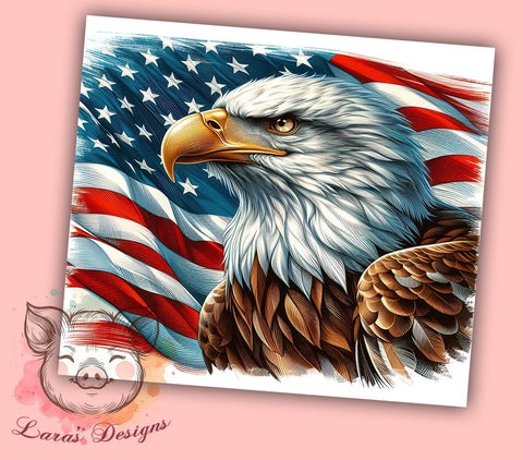 American Flag Eagle 20oz Tumbler Png, Straight & Tapered Tumbler Png, 4th of July Tumbler Png, Digital Download PNG Sublimation Lara' s Designs 