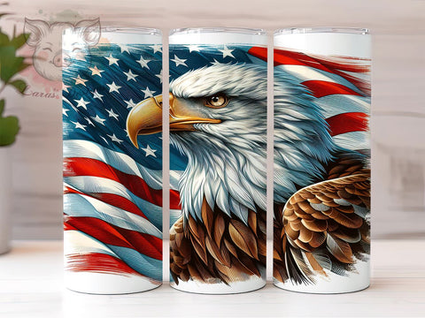 American Flag Eagle 20oz Tumbler Png, Straight & Tapered Tumbler Png, 4th of July Tumbler Png, Digital Download PNG Sublimation Lara' s Designs 