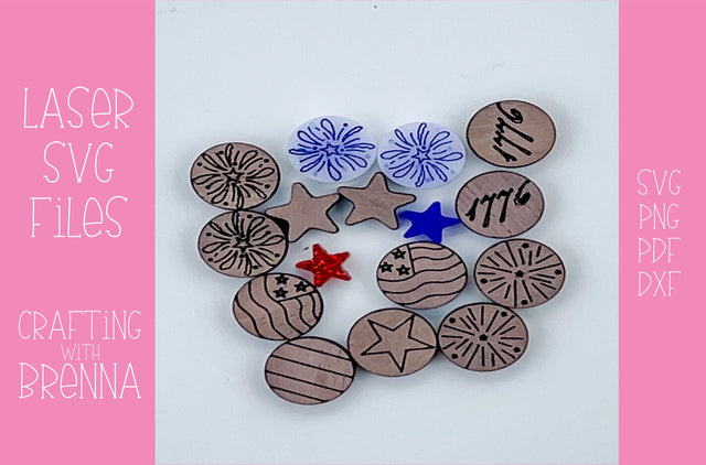 American Flag Earrings Laser SVG File SVG Crafting With Brenna 