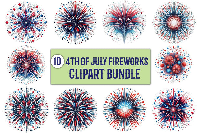 American Flag Fireworks 4th Of July Clipart Bundle Printable File Sublimation Creativedesigntee 