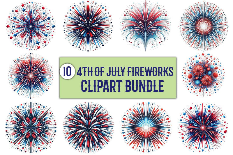 American Flag Fireworks 4th Of July Clipart Bundle Printable File Sublimation Creativedesigntee 