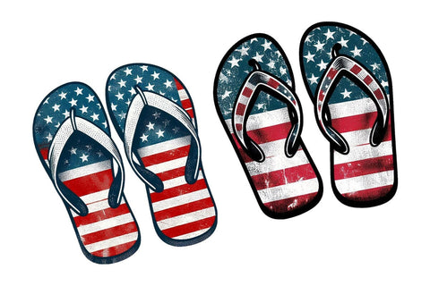 American Flag Flip Flop 4th Of July Clipart Bundle Printable File Sublimation Creativedesigntee 