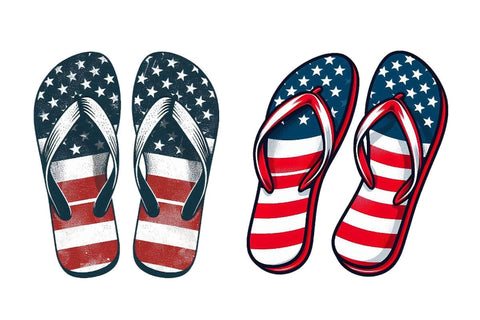American Flag Flip Flop 4th Of July Clipart Bundle Printable File Sublimation Creativedesigntee 