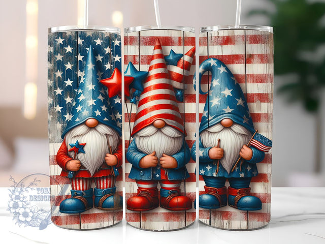 American Flag Gnome 20oz Skinny Tumbler, 4th of july umbler Png, Straight & Tapered Tumbler Wrap, Instant Digital Download Sublimation ToriDesigns 