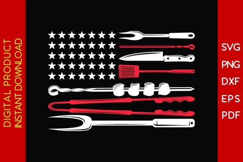 American Flag Grilling Tools BBQ SVG PNG PDF Cut File SVG Creativedesigntee 