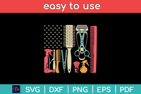 American Flag Hair Stylist Hairdresser Barber Salon Svg Design SVG artprintfile 