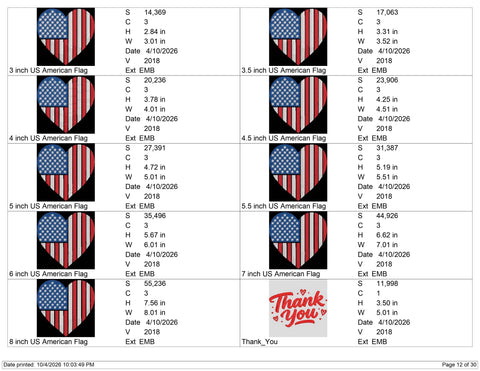 American Flag Heart Embroidery Design – Patriotic USA Stars and Stripes Machine Embroidery File Embroidery/Applique DESIGNS PatternFeed8 