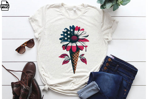 American Flag Ice Cream 4th Of July Clipart Bundle Printable File Sublimation Creativedesigntee 