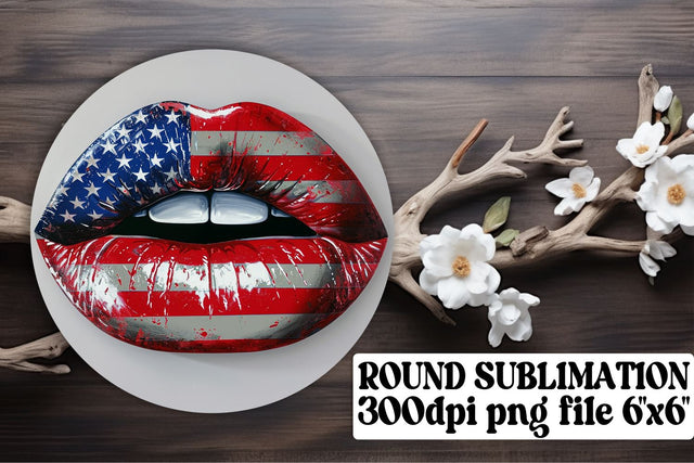 American Flag Inspired Lip Artwork Sublimation afrosvg 