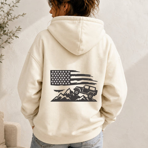 American Flag Jeep Embroidery Design – Off Road 4x4 Mountain Adventure Patriotic Machine Embroidery File Embroidery/Applique DESIGNS PatternFeed8 