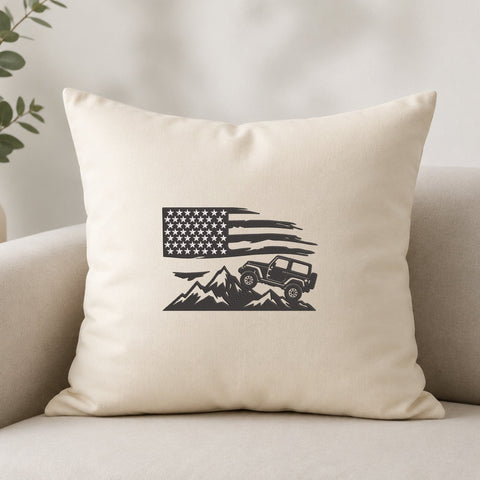 American Flag Jeep Embroidery Design – Off Road 4x4 Mountain Adventure Patriotic Machine Embroidery File Embroidery/Applique DESIGNS PatternFeed8 
